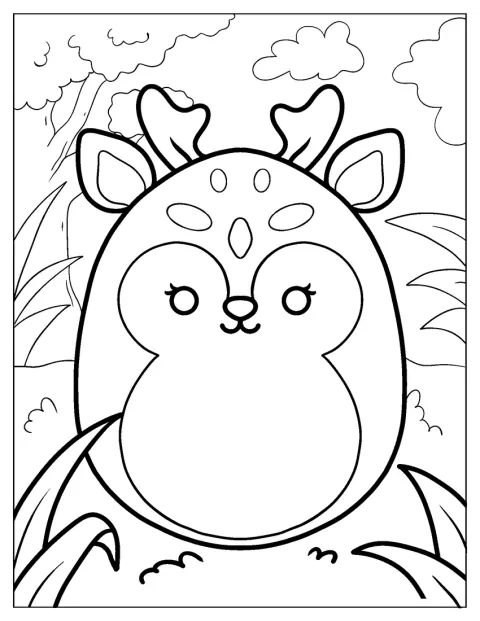Dawn, uma corça Squishmallow, está representada sozinha.