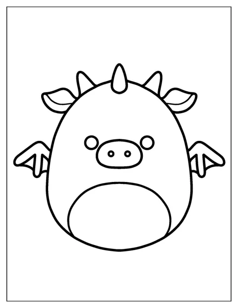 O dragão Squishmallow Tatiana surge sozinho na imagem.