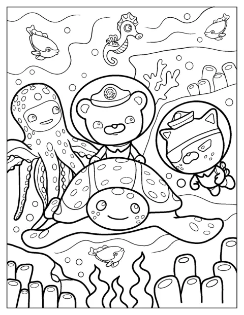 Inkling, Sandy, Captain Barnacles e Kwazii sono ritratti insieme.