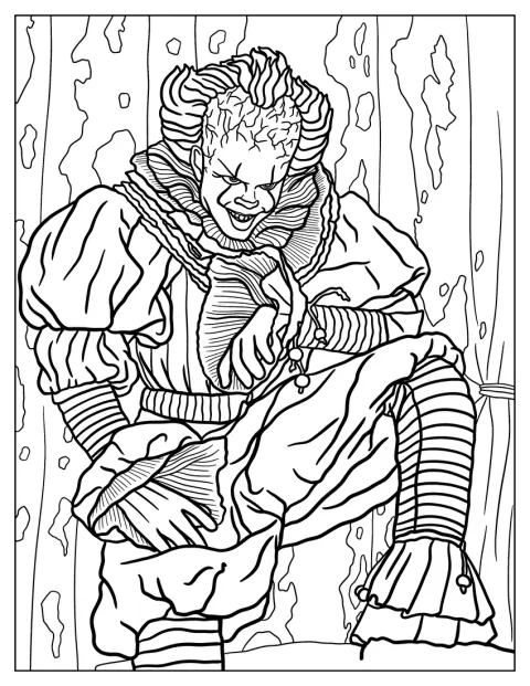 Der böse Pennywise-Clown grinst bedrohlich.