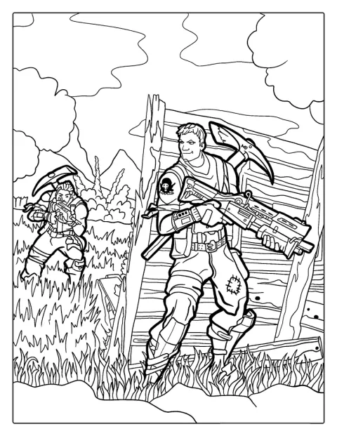 Figurer ger sig in i striden i Fortnite Battle Royale.