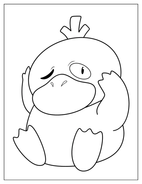 Psyduck si drží hlavu, jako by ho bolela.
