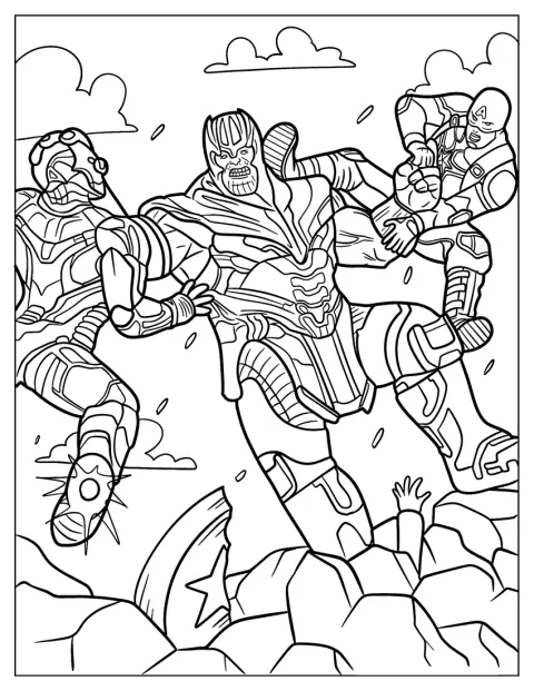 Iron Man e Capitan America lottano contro Thanos.