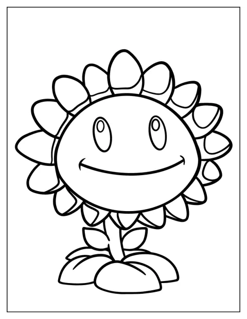 O Girassol de Plants vs. Zombies aparece com o seu sorriso característico.