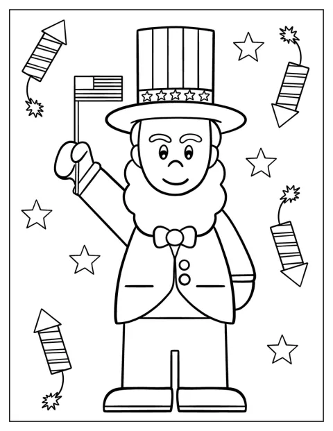 Abraham Lincoln is afgebeeld in een tafereel rond Onafhankelijkheidsdag.