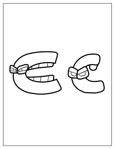 Alphabet Lore -kirjain C näyttää vihaiselta.