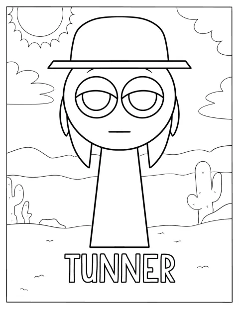 Tunner è in piedi nel deserto.