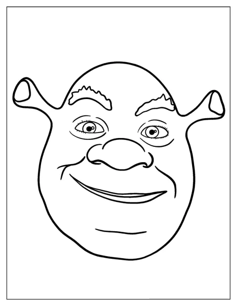 La cara de Shrek aparece en primer plano.