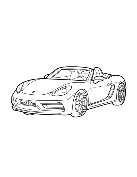 2021年型ポルシェ・ボクスターの車体が描かれています。
