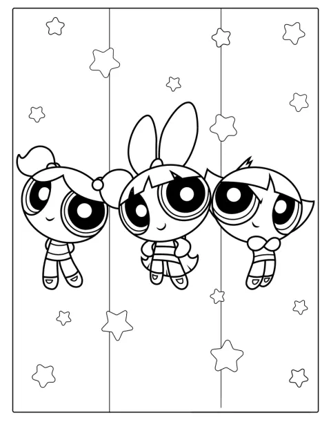 Las Supernenas aparecen juntas en un dibujo sencillo.