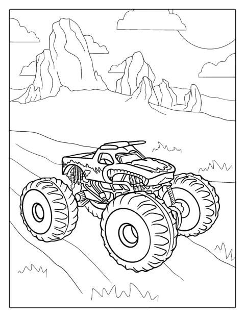 El Toro Loco -monsteriauto esittelee kookkaita renkaitaan.