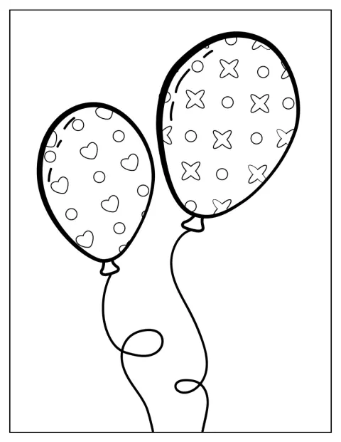 Două baloane simple plutesc unul lângă celălalt.