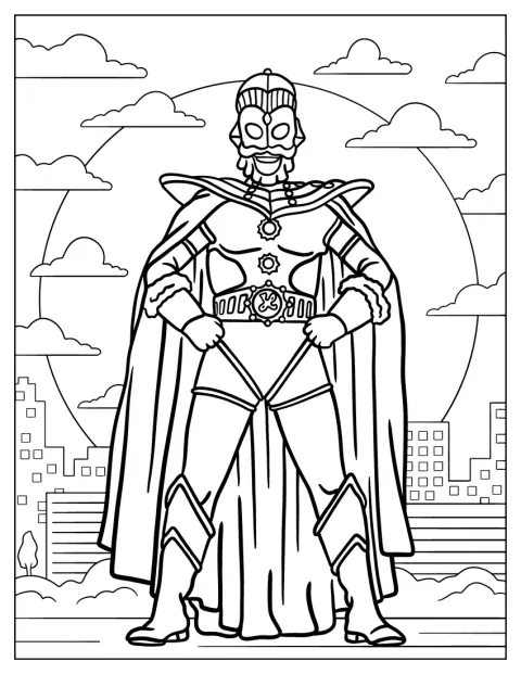 Ultraman King står stadigt i en mäktig pose.