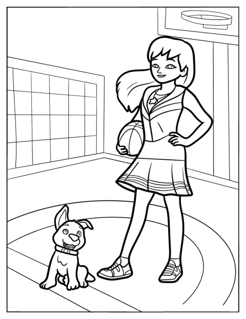 Stephanie di LEGO Friends posa insieme a Dash.