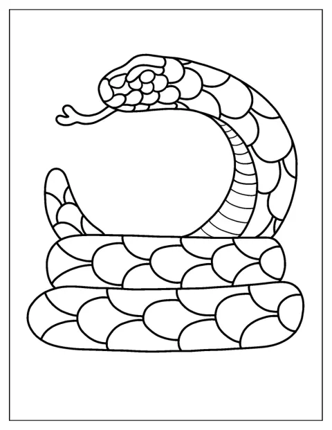 O contorno simples mostra uma serpente com o corpo curvado.