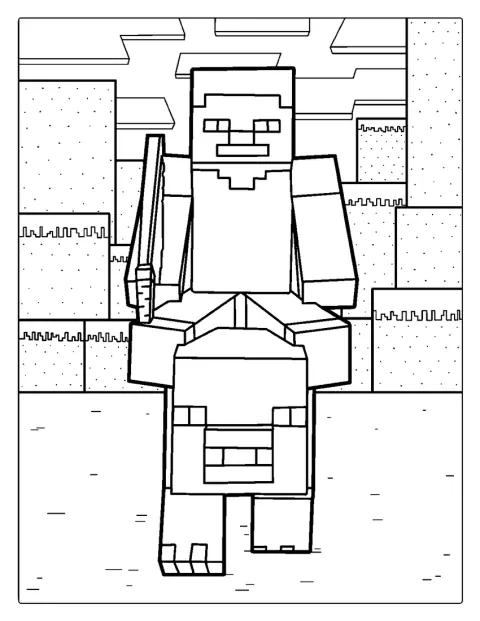Steve z Minecrafta siedzi na grzbiecie świni.