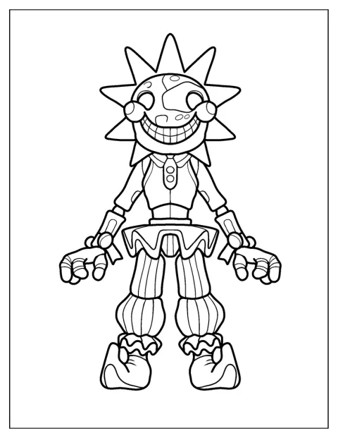 Sun, l’addetto all’asilo nido di Five Nights at Freddy’s, appare in una posa vivace.