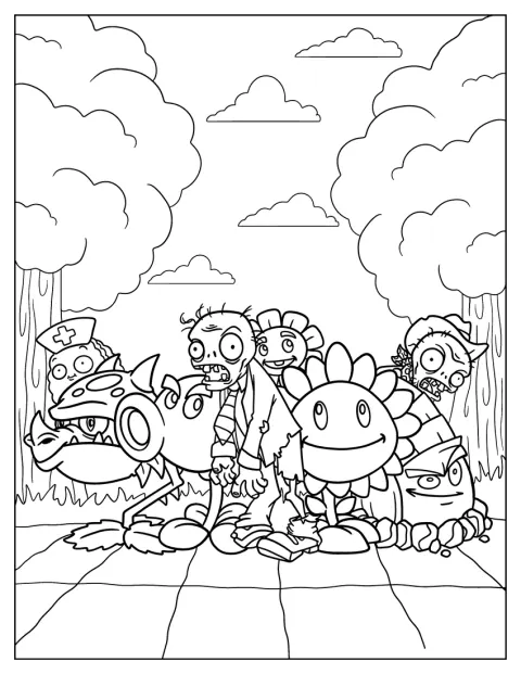 Plants Vs Zombies Coloring Page