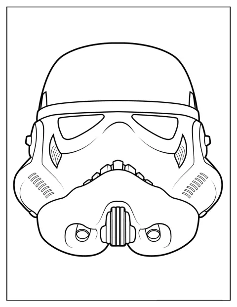ストームトルーパーのヘルメットを、シンプルな線で描いています。