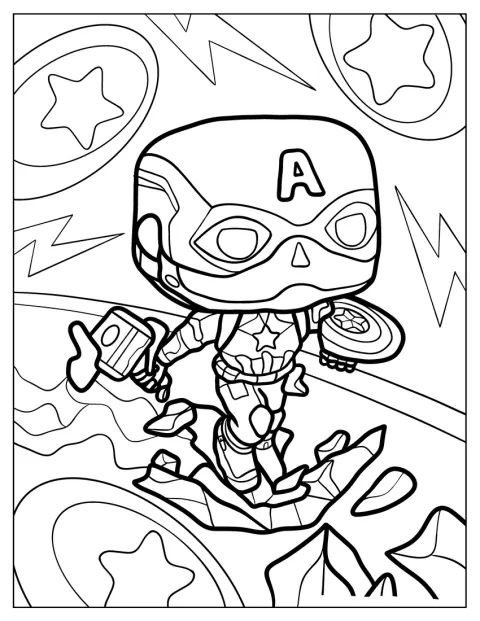 Kapteeni Amerikka juoksee Funko Pop -hahmona.