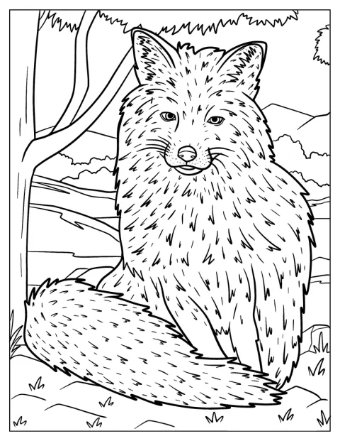 Uma raposa macho mostra o seu pelo desenhado em pormenor.