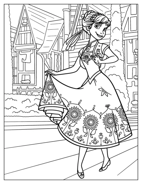 Anna pasea por Arendelle con un vestido de verano.