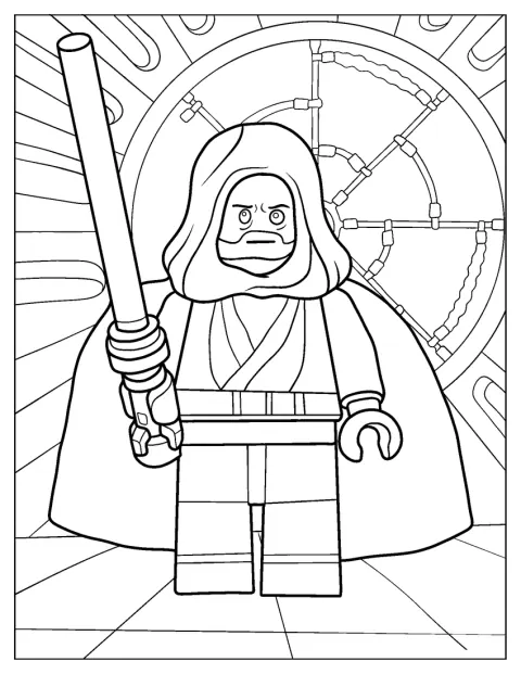 Obi-Wan Kenobi Lego figurája felemelt fénykardot tart.