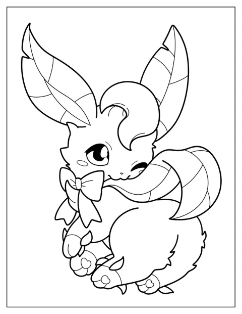 En chibi-Leafeon blunker lurt.