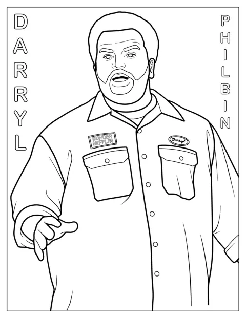 The Office Coloring Page Of Darryl Philbin The Office