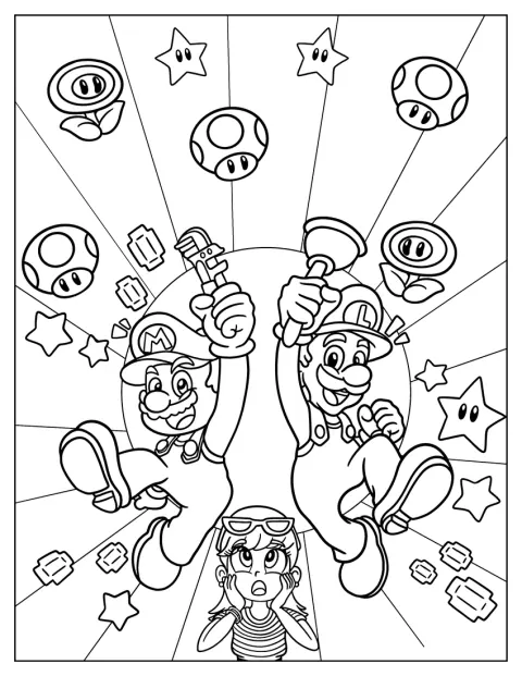 Mario y Luigi posan juntos con un aspecto adorable.
