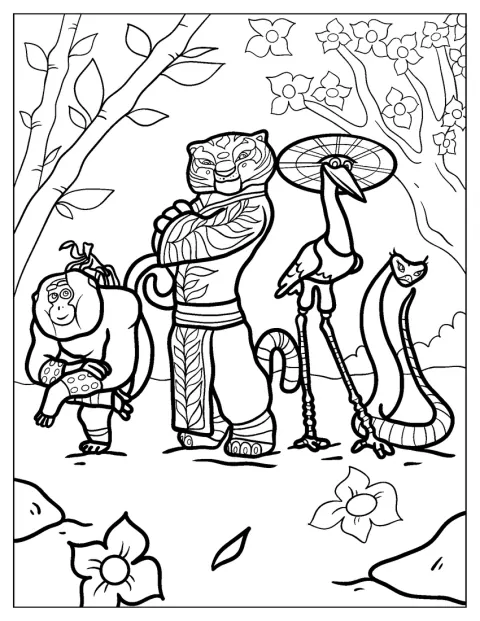 Monkey, Tigress, Mr. Ping, And Viper