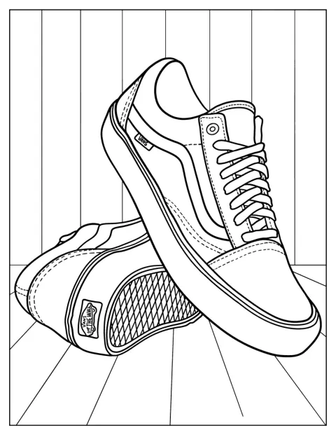 Dvě tenisky Vans leží vedle sebe.
