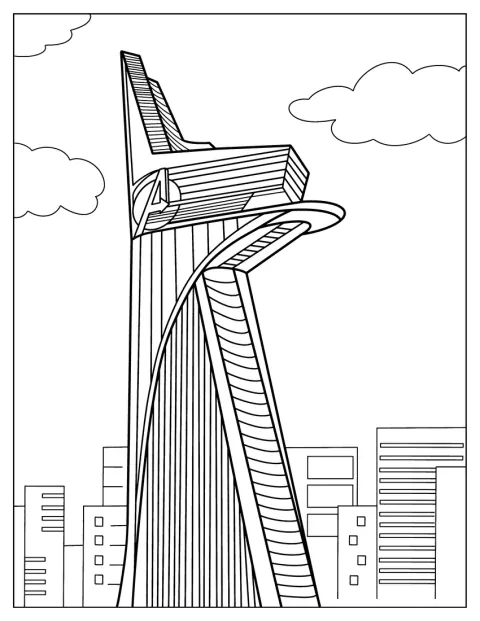 Le complexe des Avengers se dresse dans un paysage dégagé.