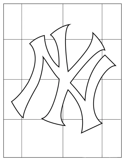 New York Yankees-logoet viser holdets karakteristiske sammenflettede bogstaver.