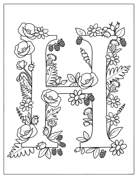Blomster fyller den store H-en med seriffer.