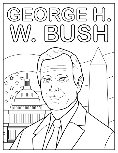 ジョージ・H・W・ブッシュ大統領の肖像が描かれています。