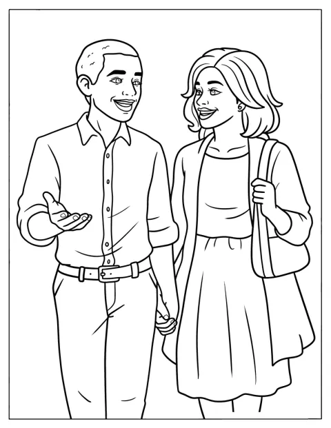 Barack i Michelle Obama stoją obok siebie.