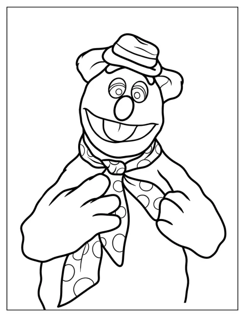 Osito Fozzie aparece de pie, dibujado con un contorno sencillo.