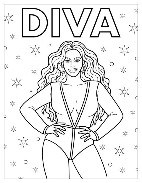 Beyoncé posa con un look grintoso sotto lo striscione «DIVA».