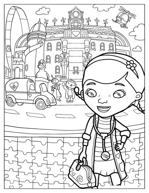 Doc McStuffins passeia por McStuffinsville.