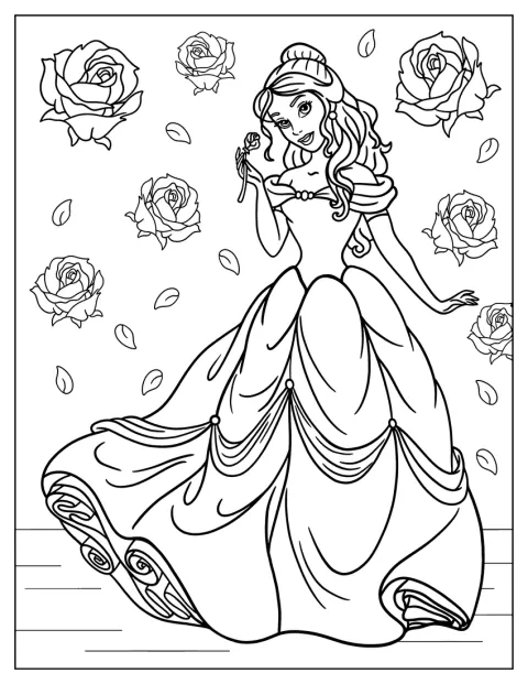 Bella sostiene una rosa en la mano.