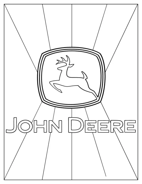 John Deeres hjortlogotyp visas i en fyrkantig ram.