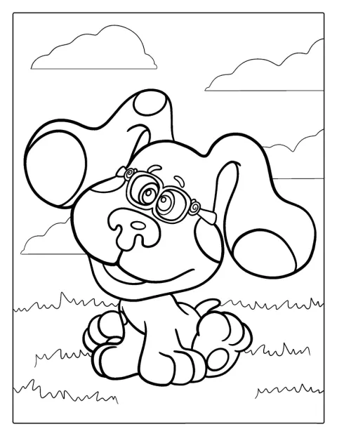 Magenta uit Blue’s Clues staat afgebeeld.