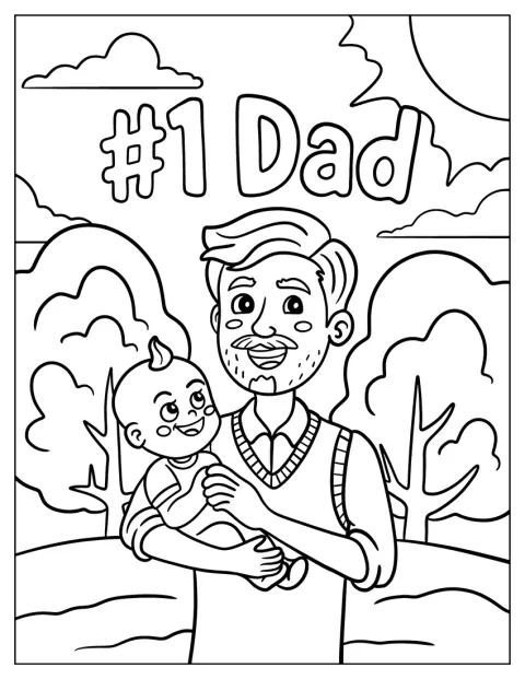 Un padre sostiene con cariño a su bebé para celebrar el Día del Padre.