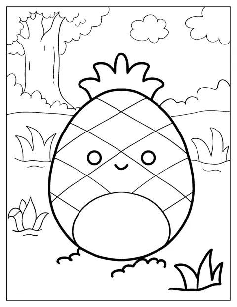 O ananás Squishmallow Maui surge sozinho na imagem.