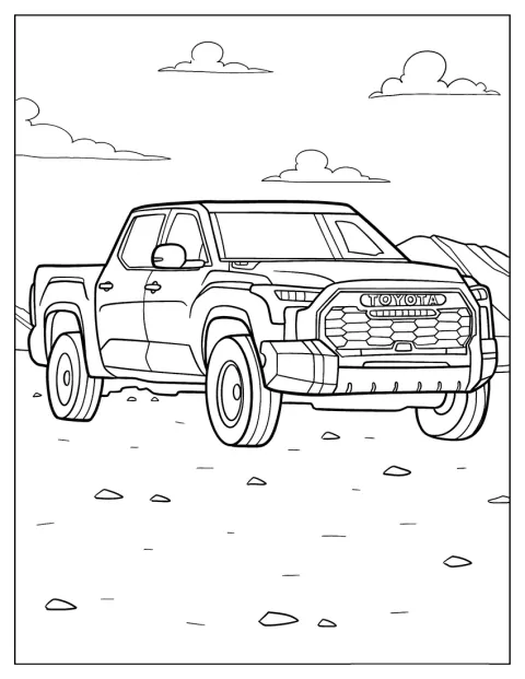 Toyota Tundra kulkee kivikkoisessa maastossa.