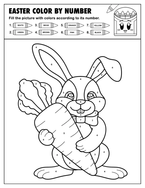 En påskhare håller om en jättestor morot.