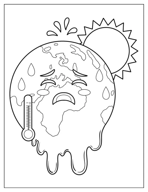 La Terra si scioglie mentre la temperatura aumenta.