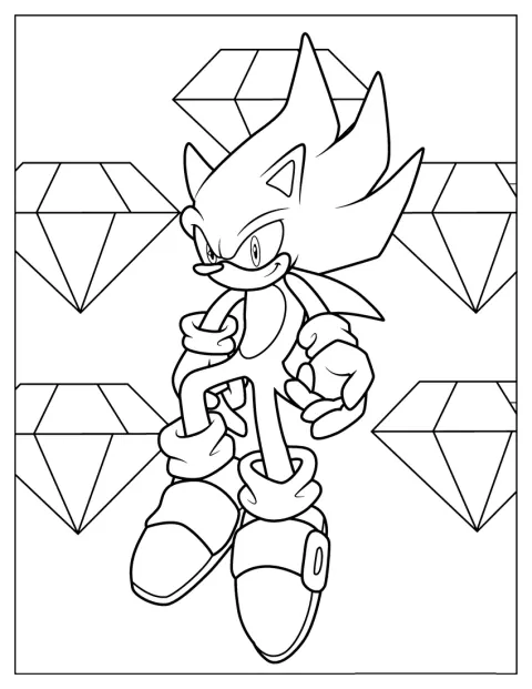 Hyper Sonic står midt blandt kaossmaragder.