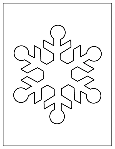 En stjärnformad snöflinga med mjukt rundade spetsar breder ut sina armar.